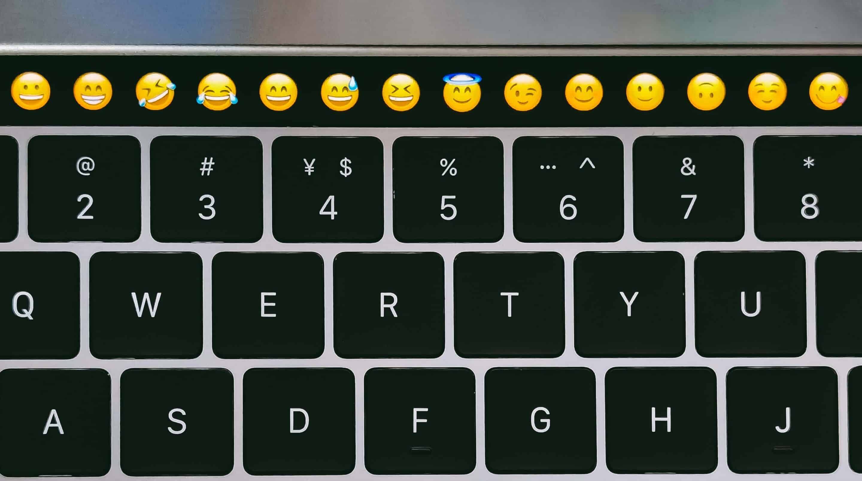 Laptop Keyboard with Emojis